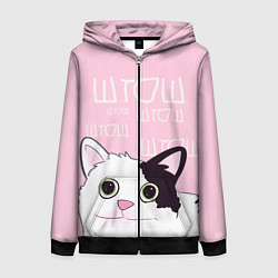 Толстовка на молнии женская Котик штош, цвет: 3D-черный