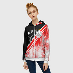 Толстовка на молнии женская FC AJAX AMSTERDAM ФК АЯКС, цвет: 3D-белый — фото 2