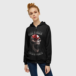 Толстовка на молнии женская Five Finger Death Punch 5FDP, цвет: 3D-черный — фото 2