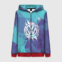 Толстовка на молнии женская VOLKSWAGEN, цвет: 3D-красный