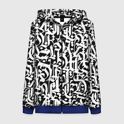 Толстовка на молнии женская КАЛЛИГРАФИЯ CALLIGRAPHY, цвет: 3D-синий