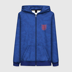 Толстовка на молнии женская Выездная форма Сборной Англии, цвет: 3D-синий
