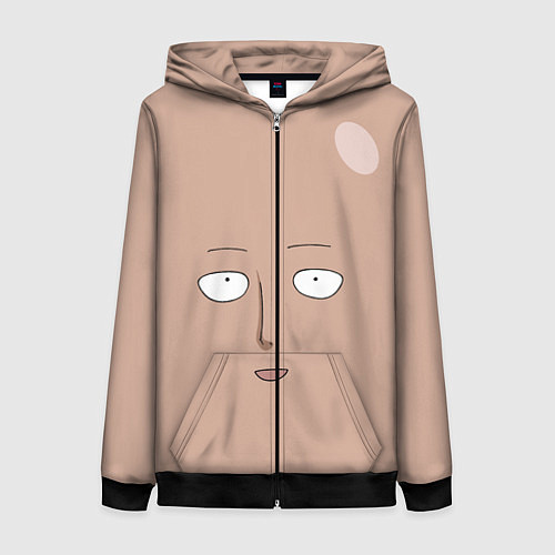 Женская толстовка на молнии Сайтама One-Punch Man / 3D-Черный – фото 1