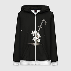 Толстовка на молнии женская Nier - Sword and Flowers, цвет: 3D-белый