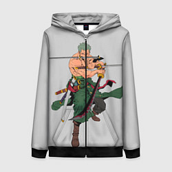 Женская толстовка на молнии Арт Ророноа Зоро, One Piece