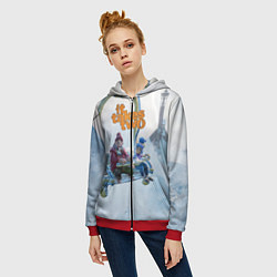 Толстовка на молнии женская It Takes Two Коди и Мэй, цвет: 3D-красный — фото 2