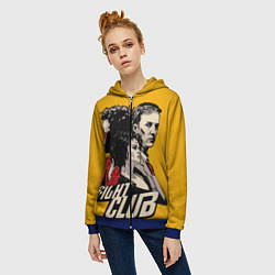 Толстовка на молнии женская Бойцовский Клуб Три личности, цвет: 3D-синий — фото 2