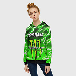 Толстовка на молнии женская YAMAHA X MONSTER SPORT, цвет: 3D-черный — фото 2