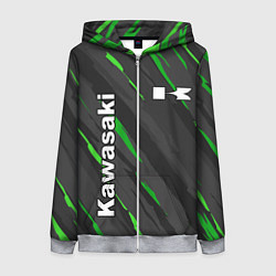 Толстовка на молнии женская KAWASAKI КАВАСАКИ SPORT, цвет: 3D-меланж