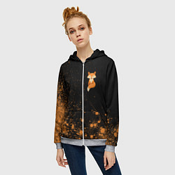 Толстовка на молнии женская Foxy - Paint, цвет: 3D-меланж — фото 2