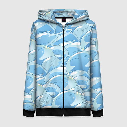 Женская толстовка на молнии О МОЕМ ПЕРЕРОЖДЕНИЕ В СЛИЗЬ / 3D-Черный – фото 1