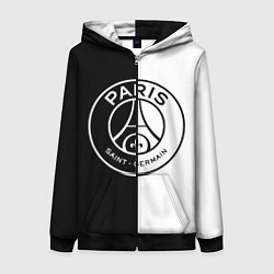 Толстовка на молнии женская ФК ПСЖ PSG BLACK & WHITE, цвет: 3D-черный