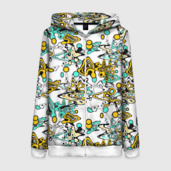 Женская толстовка на молнии Абстрактный современный узор в стиле граффити