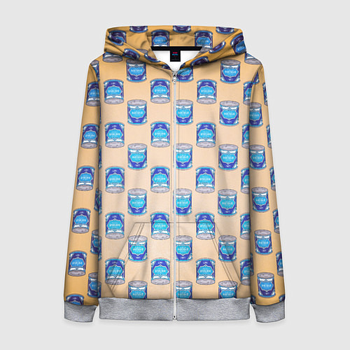 Женская толстовка на молнии Сгущенка паттерн / 3D-Меланж – фото 1