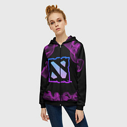 Толстовка на молнии женская Дота - Dota 2, цвет: 3D-черный — фото 2
