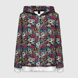 Толстовка на молнии женская Тату, цвет: 3D-белый