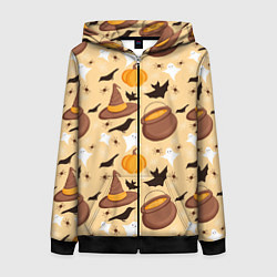 Женская толстовка на молнии Хеллоуин у ведьмы