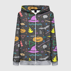 Женская толстовка на молнии Уютный Halloween