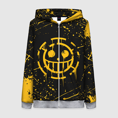 Женская толстовка на молнии ONE PIECE PIRATES ВАН ПИС ПИРАТЫ ЖЁЛТЫЙ / 3D-Меланж – фото 1