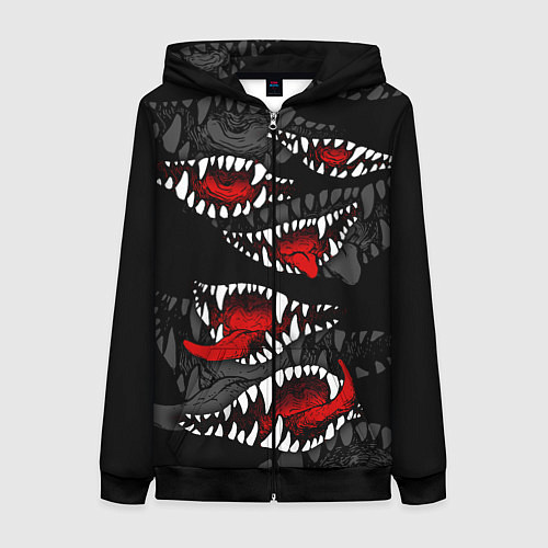 Женская толстовка на молнии Атака вампиров / 3D-Черный – фото 1