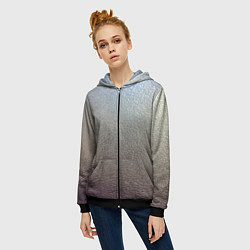 Толстовка на молнии женская Металликскин, цвет: 3D-черный — фото 2