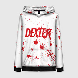 Толстовка на молнии женская Dexter logo Декстер брызги крови, цвет: 3D-черный
