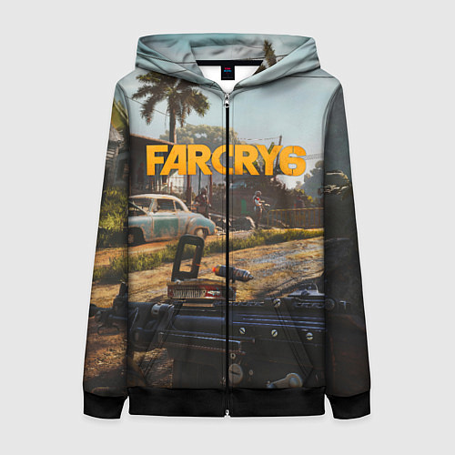 Женская толстовка на молнии Far Cry 6 game art / 3D-Черный – фото 1