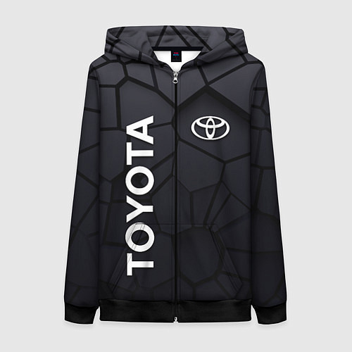 Женская толстовка на молнии Toyota 3D плиты / 3D-Черный – фото 1