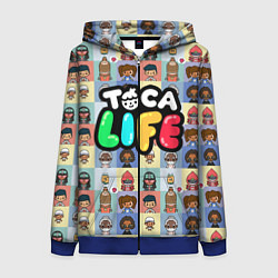 Толстовка на молнии женская Toca Life, цвет: 3D-синий