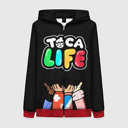 Толстовка на молнии женская Toca Life: Friends, цвет: 3D-красный