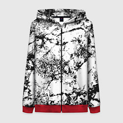 Толстовка на молнии женская Эффект линогравюры, цвет: 3D-красный