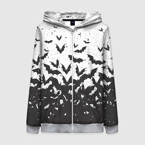 Женская толстовка на молнии Летучие кровососы / 3D-Меланж – фото 1
