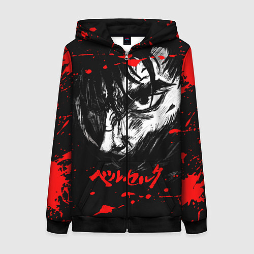 Женская толстовка на молнии ГАТС БЕРСЕРК BERSERK / 3D-Черный – фото 1
