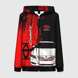 Толстовка на молнии женская Camry Toyota glitch, цвет: 3D-черный
