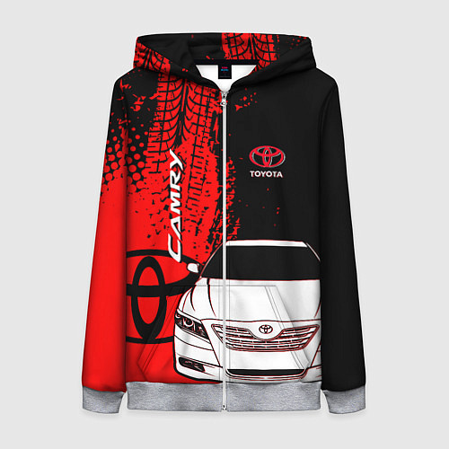 Женская толстовка на молнии Camry Toyota glitch / 3D-Меланж – фото 1