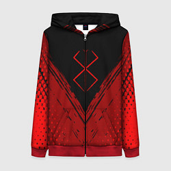 Толстовка на молнии женская Berserk - Берсерк, цвет: 3D-красный
