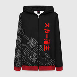 Женская толстовка на молнии SCARLXRD JAPAN STYLE ИЕРОГЛИФЫ