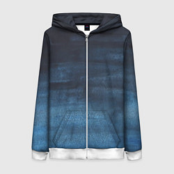 Толстовка на молнии женская Темнота глубины, цвет: 3D-белый