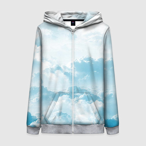Женская толстовка на молнии Плотные облака / 3D-Меланж – фото 1