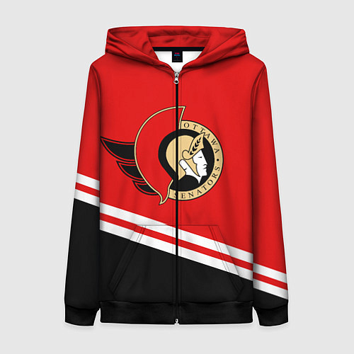 Женская толстовка на молнии Оттава Сенаторз / 3D-Черный – фото 1