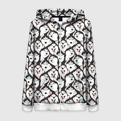 Толстовка на молнии женская Сибирский Хаски Husky, цвет: 3D-белый