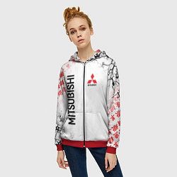 Толстовка на молнии женская MITSUBISHI JAPAN STYLE SAMURAI AUTO, цвет: 3D-красный — фото 2