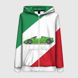 Толстовка на молнии женская Lamborghini Италия, цвет: 3D-белый