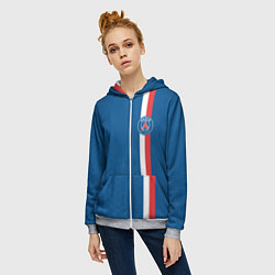Толстовка на молнии женская PSG SPORT STRIPES UNIFORM, цвет: 3D-меланж — фото 2