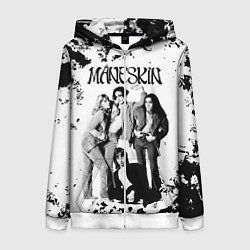 Толстовка на молнии женская Maneskin Монэскин, рок - группа, цвет: 3D-белый