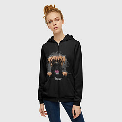 Толстовка на молнии женская Боксёр Boxer, цвет: 3D-черный — фото 2