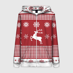 Женская толстовка на молнии Узор с оленями