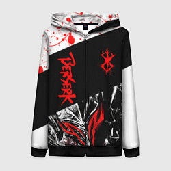 Женская толстовка на молнии Берсерк черная маска с логотипом