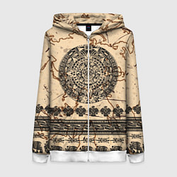 Толстовка на молнии женская AztecsАцтеки, цвет: 3D-белый