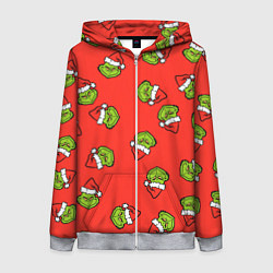 Женская толстовка на молнии Гринч Похититель Рождества